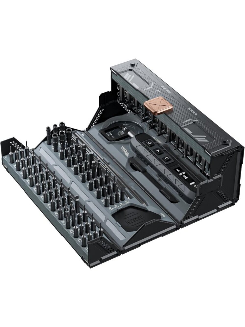 Compact Electric Screwdriver Set with 160 Precision Bits for Electronics